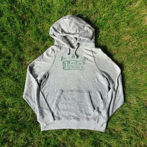 Vintage Abercrombie & Fitch Men’s Muscle Hoodie Sz M Heather Grey Distressed Y2K